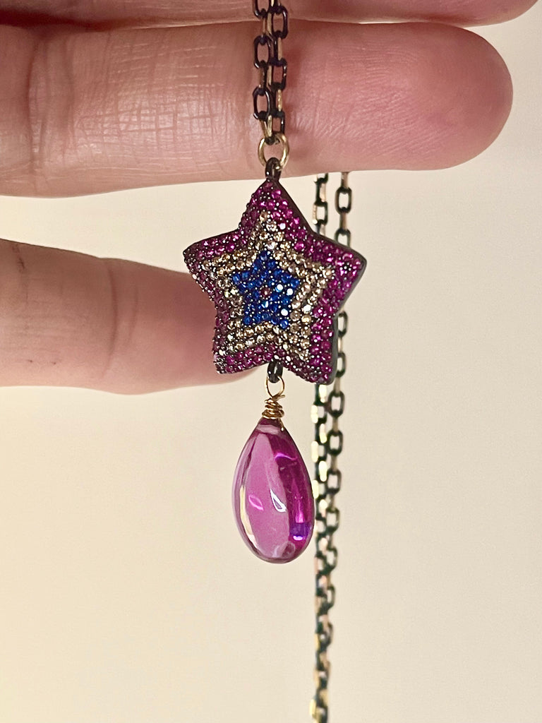 Pave’ Star Quartz Necklace Set