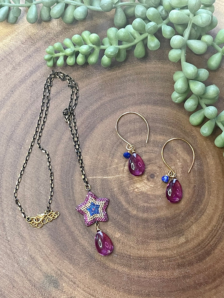Pave’ Star Quartz Necklace Set