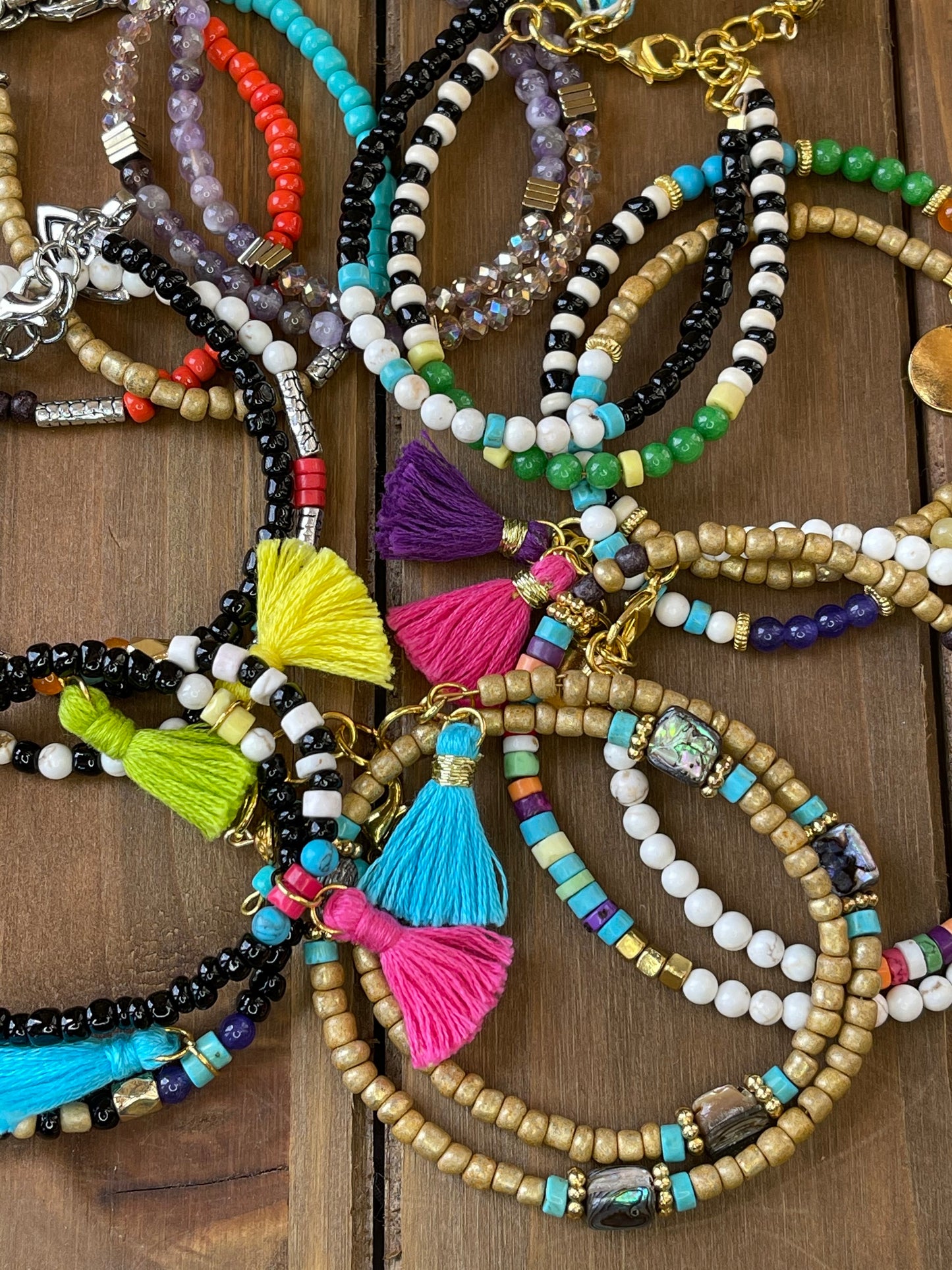 Boho Double Wrap Bracelet / Ohm Charm