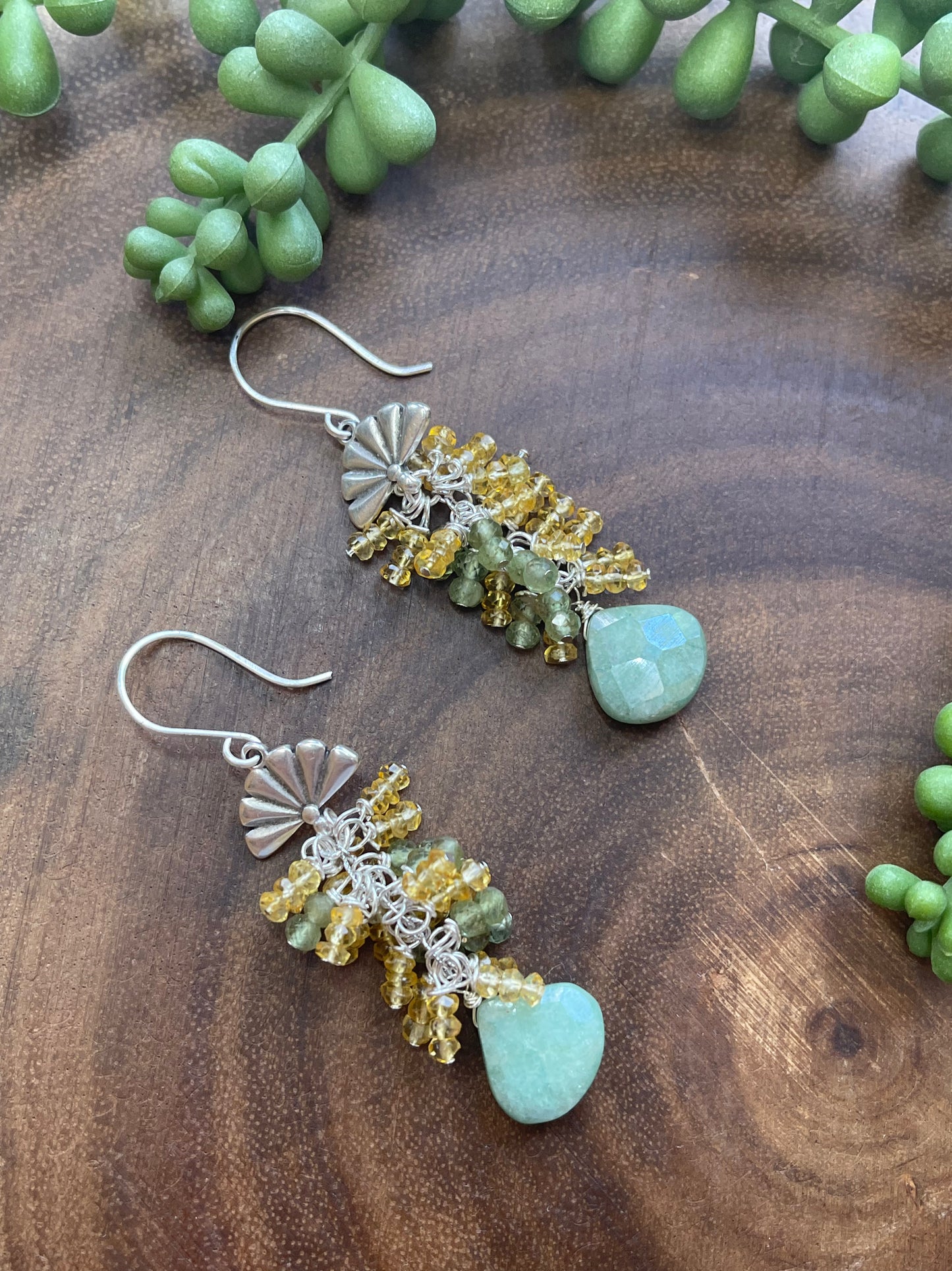 Citrine and Mystic Amazonite Earrings