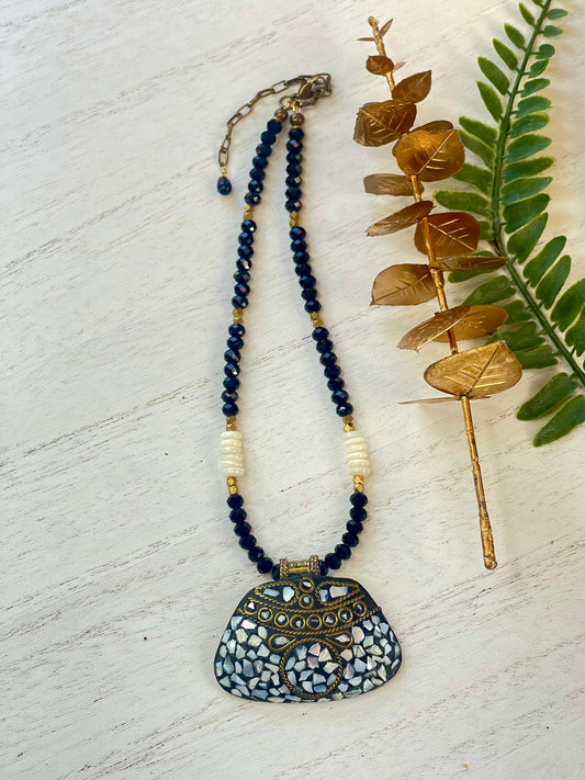 Pendant Necklace - Statement Necklace - Black Necklace - Boho Necklace