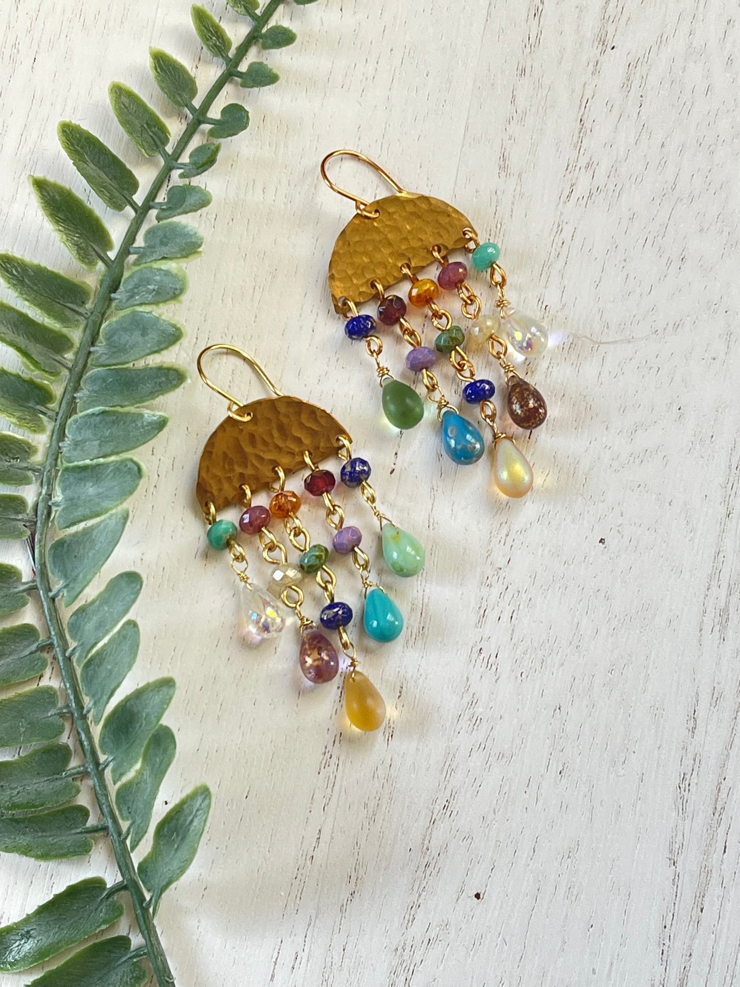 Czech Earrings - Chandelier Earrings - Colored Earrings