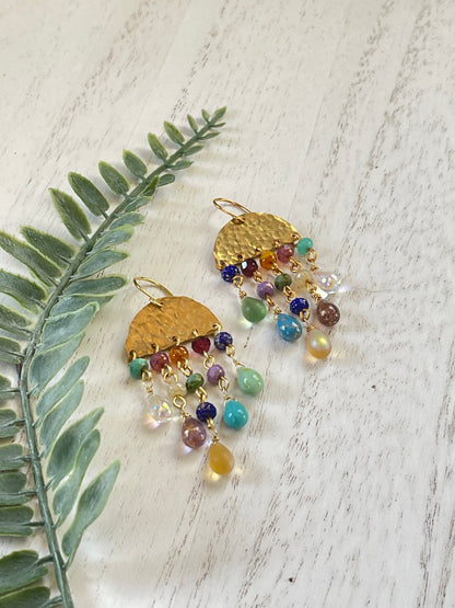 Czech Earrings - Chandelier Earrings - Colored Earrings