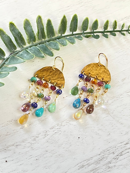 Czech Earrings - Chandelier Earrings - Colored Earrings