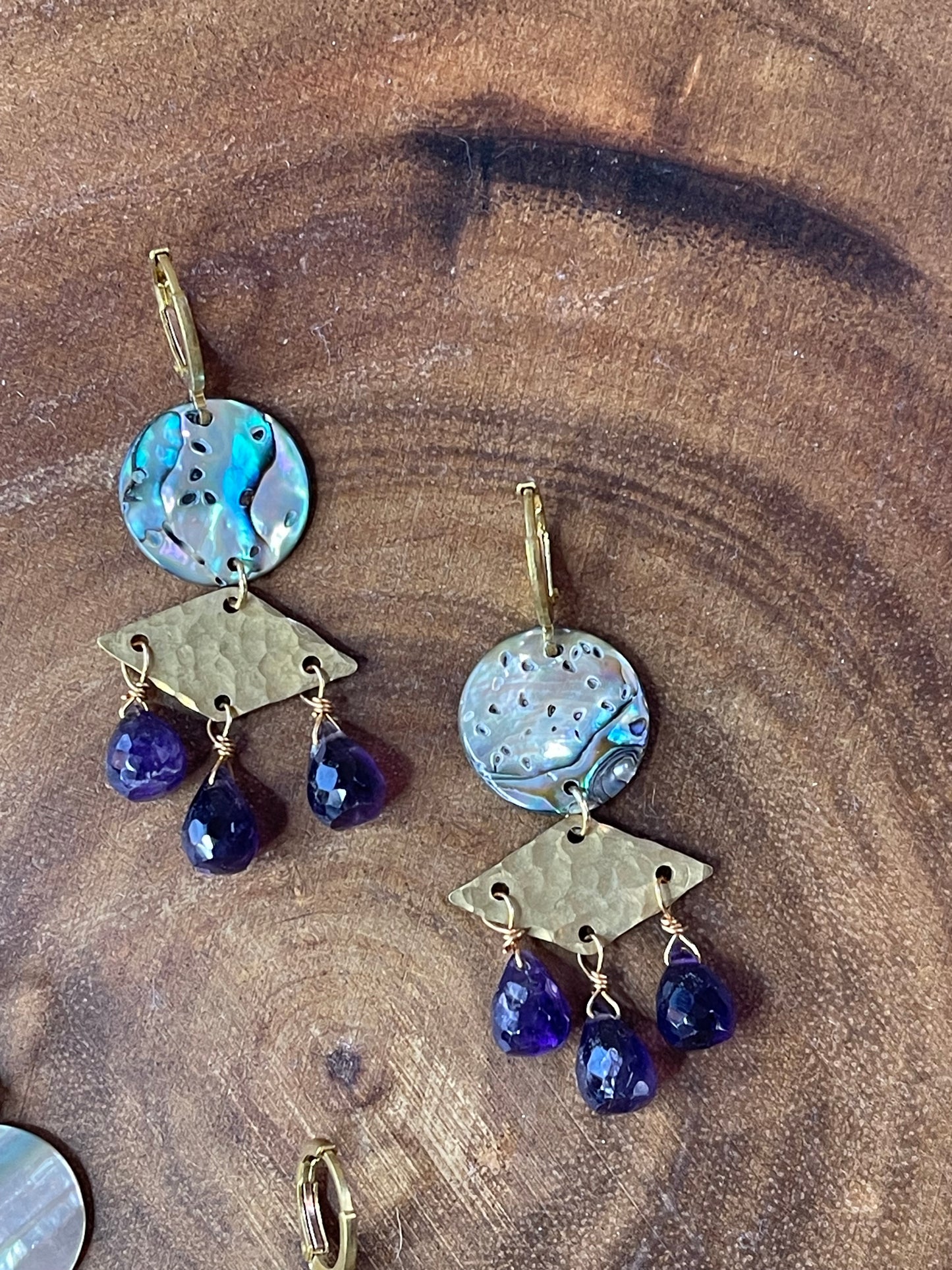 Gemstone Earrings - Shell Earrings - Modern Earrings