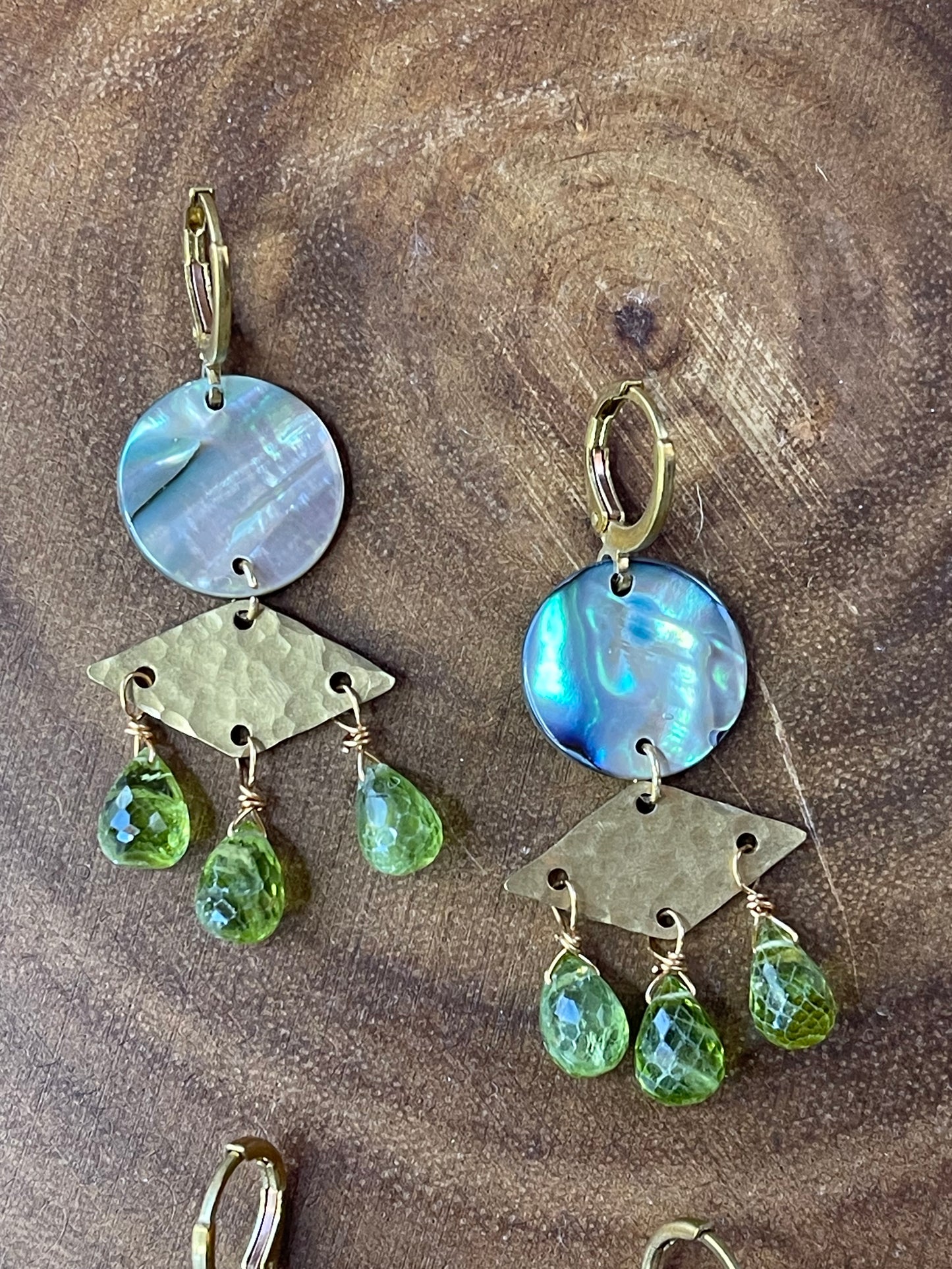 Gemstone Earrings - Shell Earrings - Modern Earrings