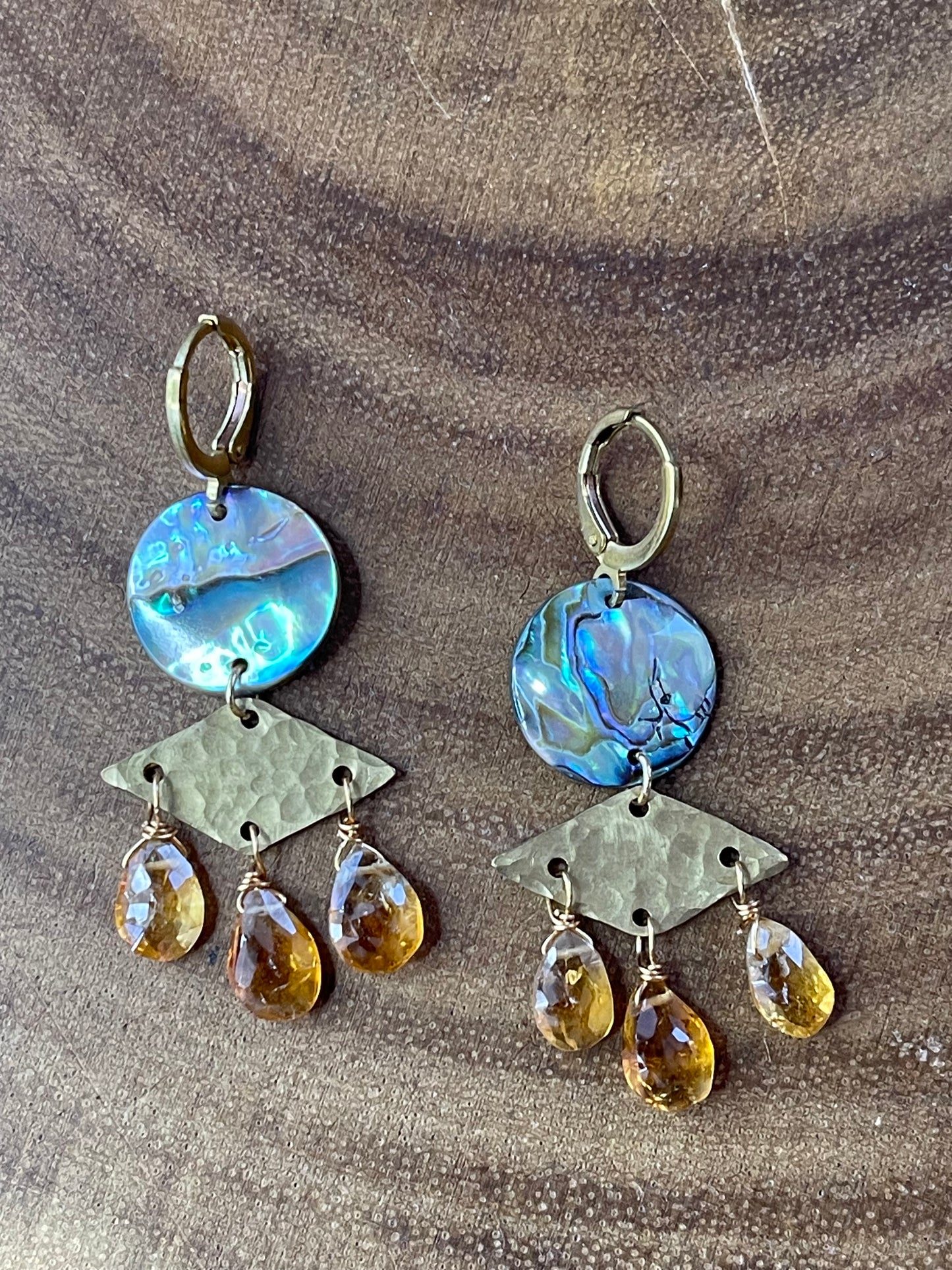 Gemstone Earrings - Shell Earrings - Modern Earrings