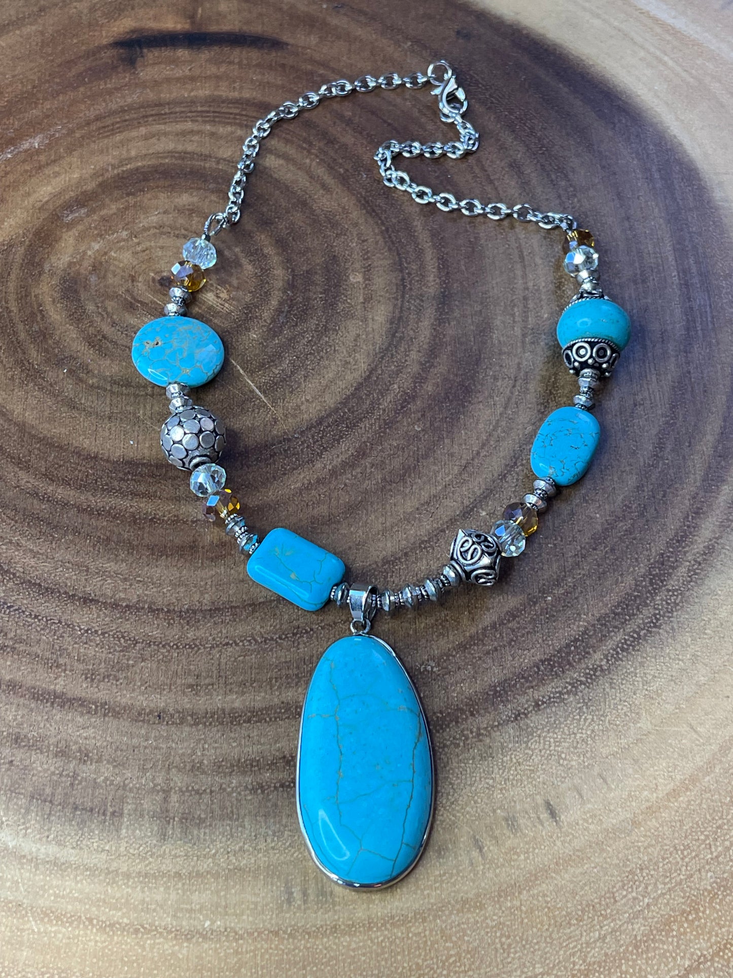 Turquoise Necklace - Beaded Necklace - Statement Necklace