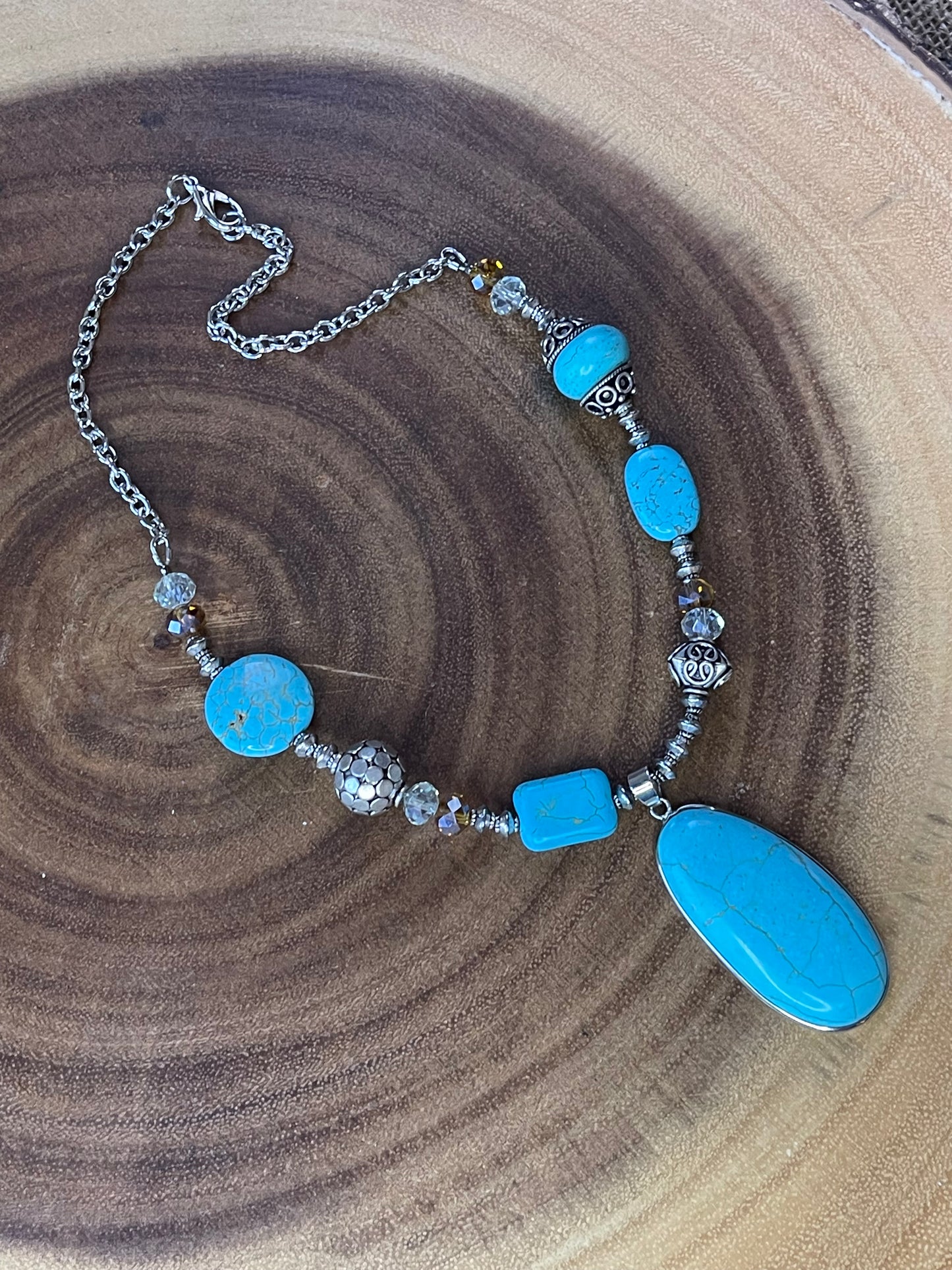 Turquoise Necklace - Beaded Necklace - Statement Necklace