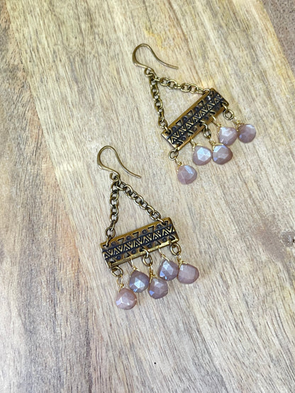 Gemstone Earrings - Moonstone Earrings - Amazonite Earrings