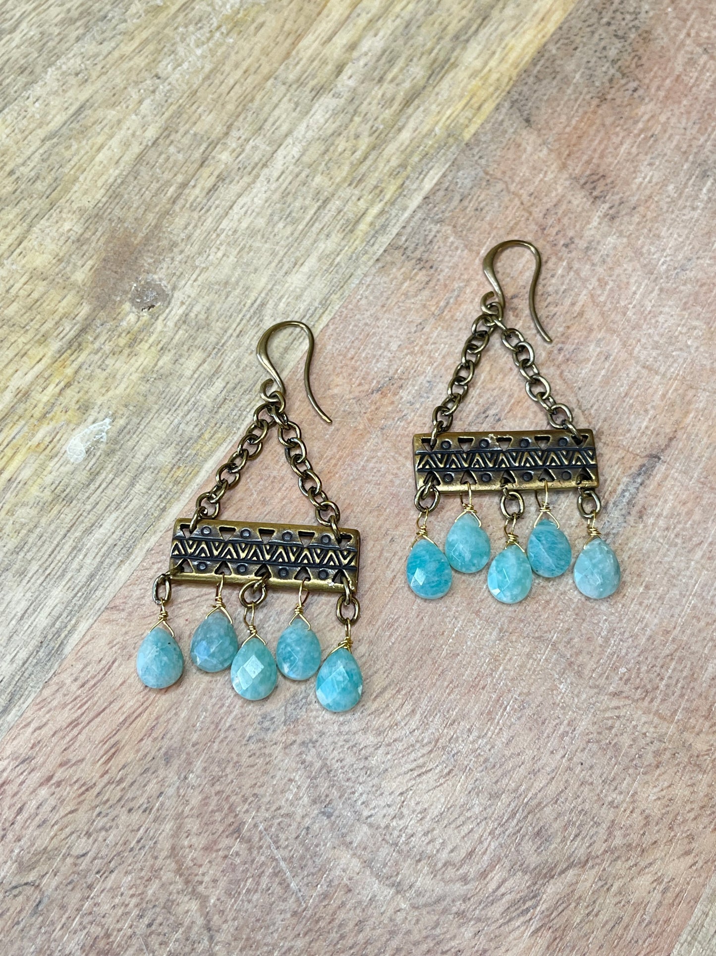 Gemstone Earrings - Moonstone Earrings - Amazonite Earrings