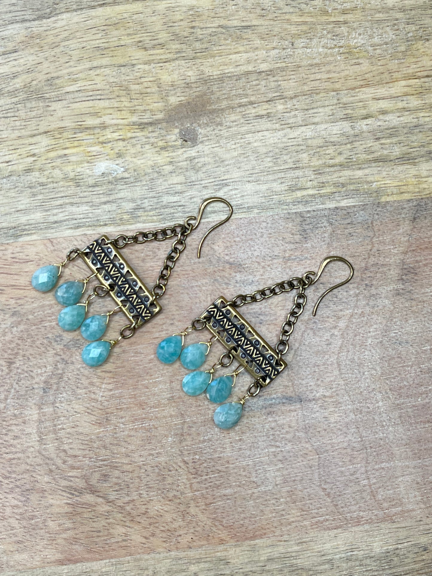 Gemstone Earrings - Moonstone Earrings - Amazonite Earrings