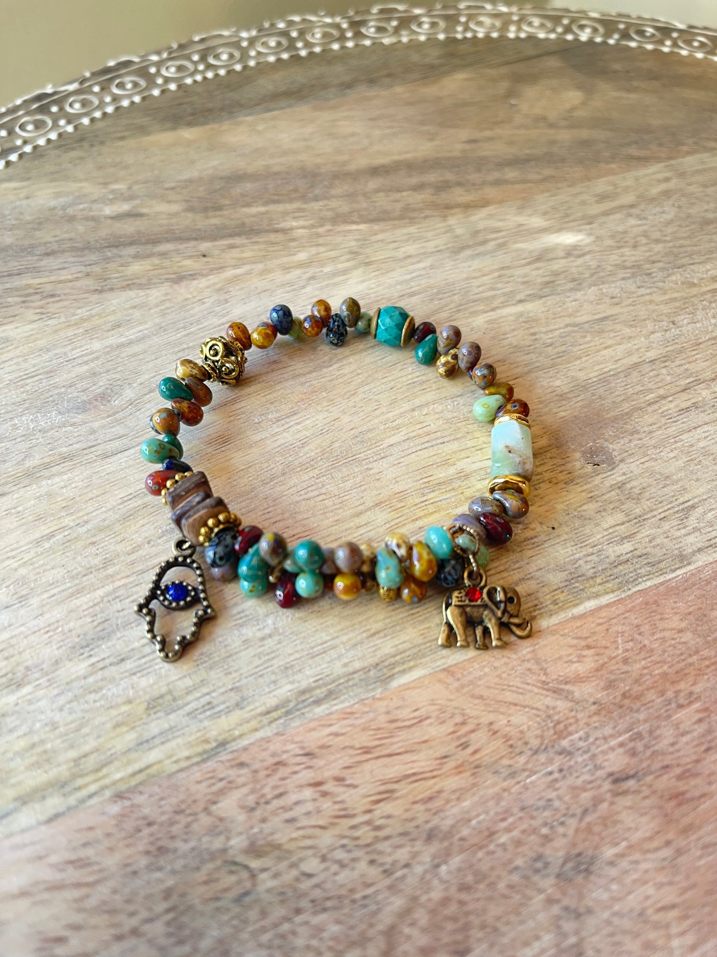 Beaded Bracelet - Czech Bracelet - Wrap Bracelet