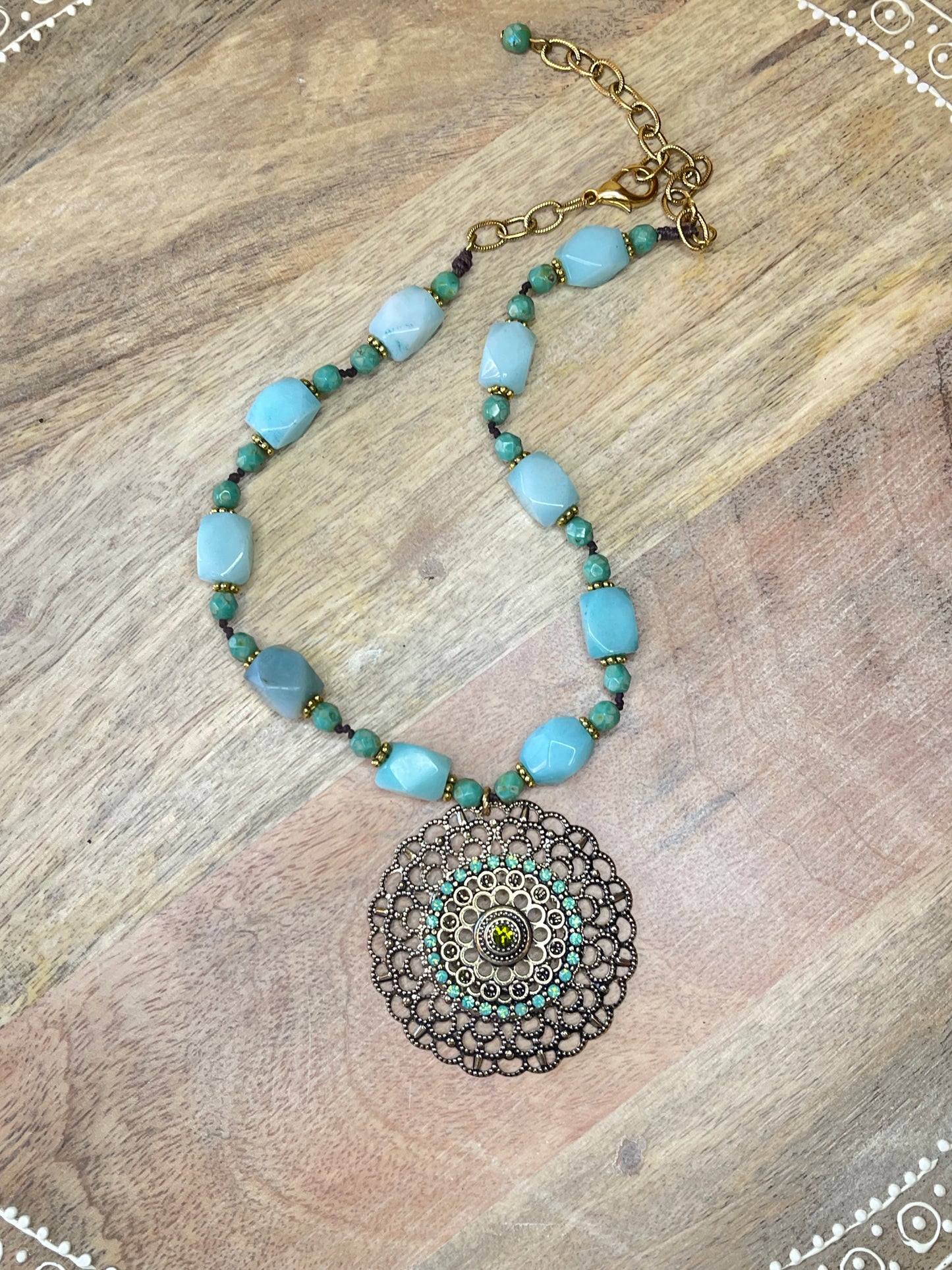 Amazonite Necklace - Blue Necklace - Statement Necklace