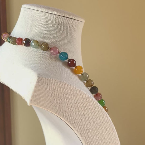 Handmade colorful gemstone necklace
Natural Gemstone Necklace with gold accents
Colorful everyday gemstone necklace
Layering gemstone necklace for women