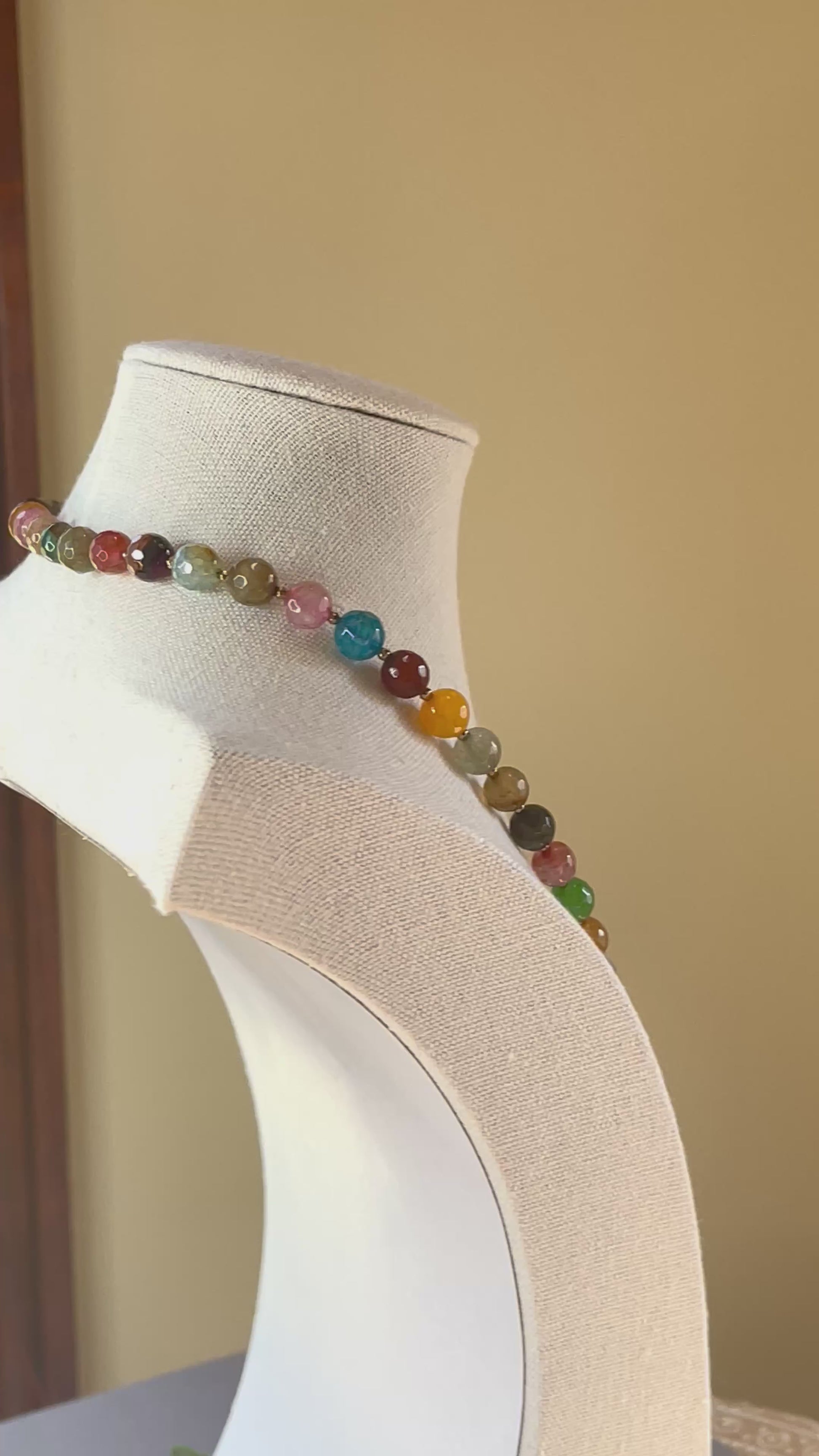 Handmade colorful gemstone necklace
Natural Gemstone Necklace with gold accents
Colorful everyday gemstone necklace
Layering gemstone necklace for women