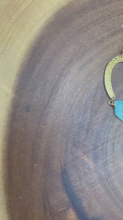 Amazonite Earrings - Brass Earrings - Boho Earrings