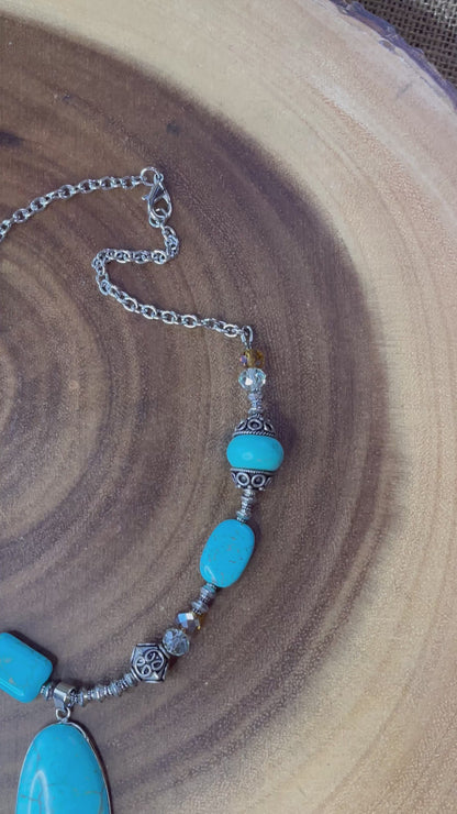 Turquoise Necklace - Beaded Necklace - Statement Necklace