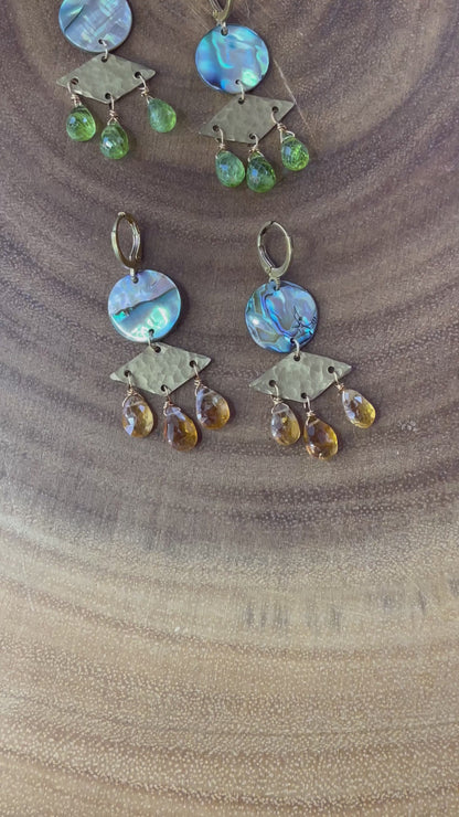 Gemstone Earrings - Shell Earrings - Modern Earrings