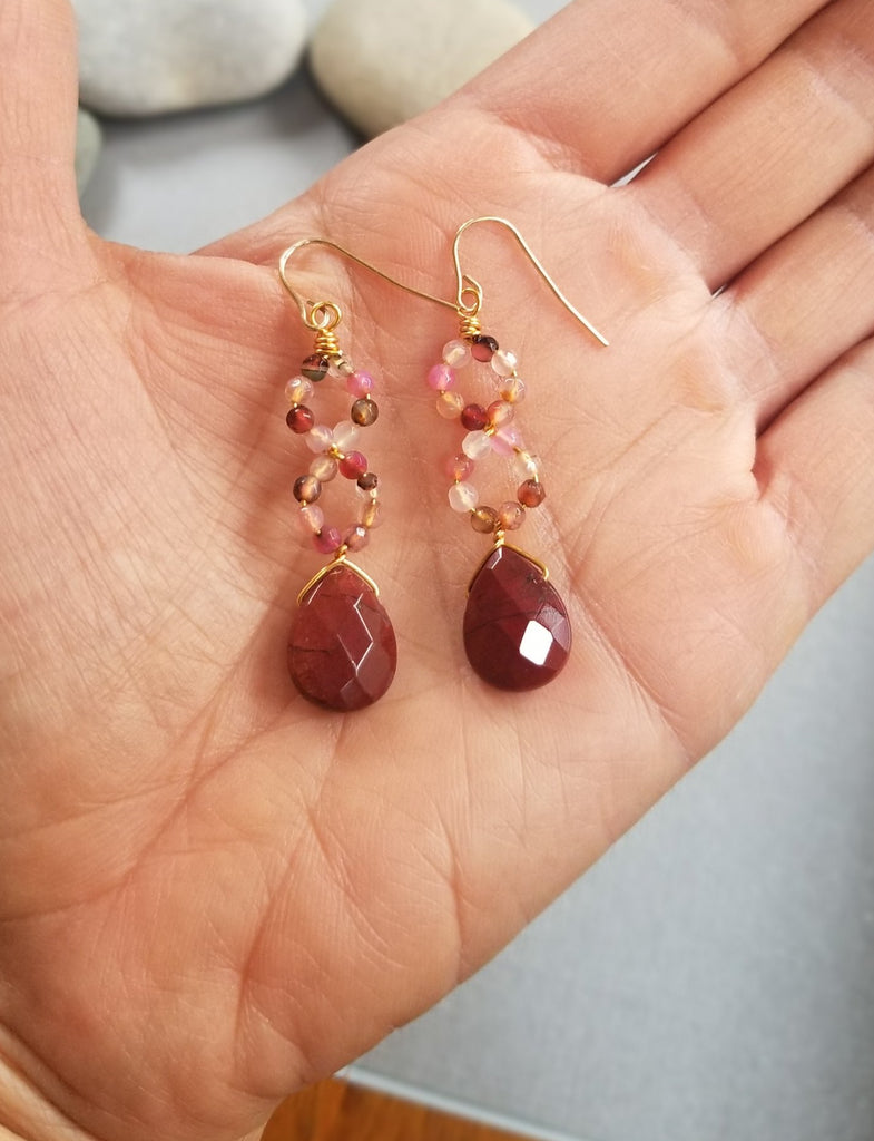 Red Jasper Gemstone Earrings