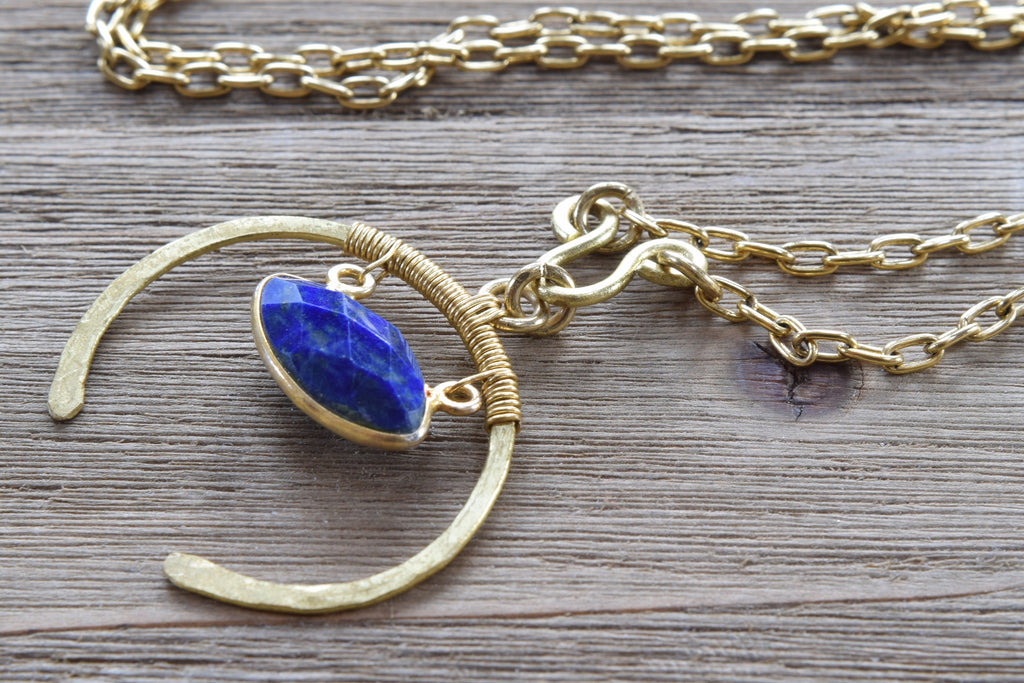 Lapis Lazuli Crescent Necklace
