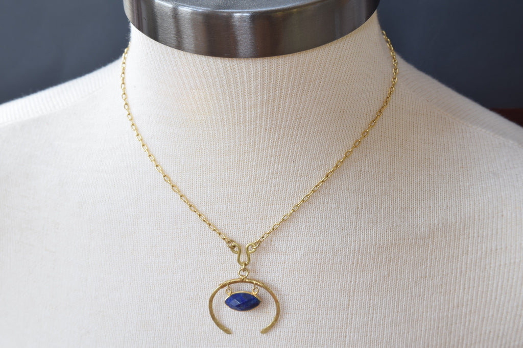 Lapis Lazuli Crescent Necklace