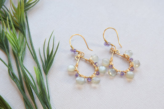 Moonstone Hoop Earrings