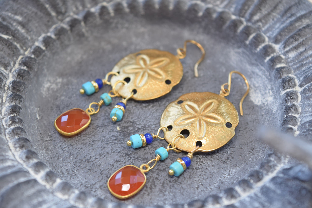Carnelian and Turquoise Earrings
