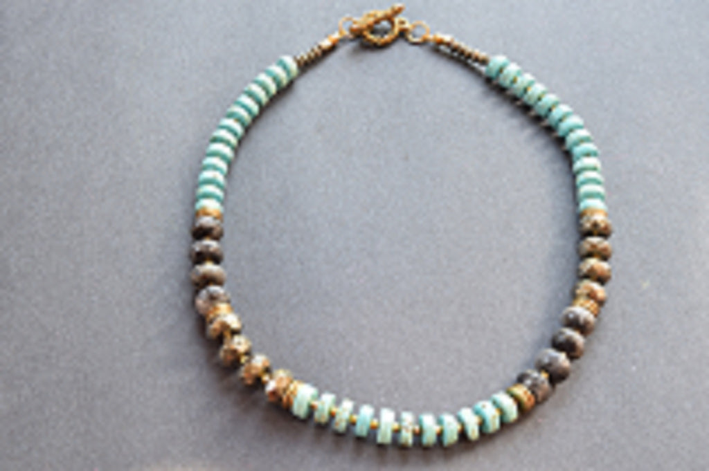 Pyrite and Turquoise Necklace