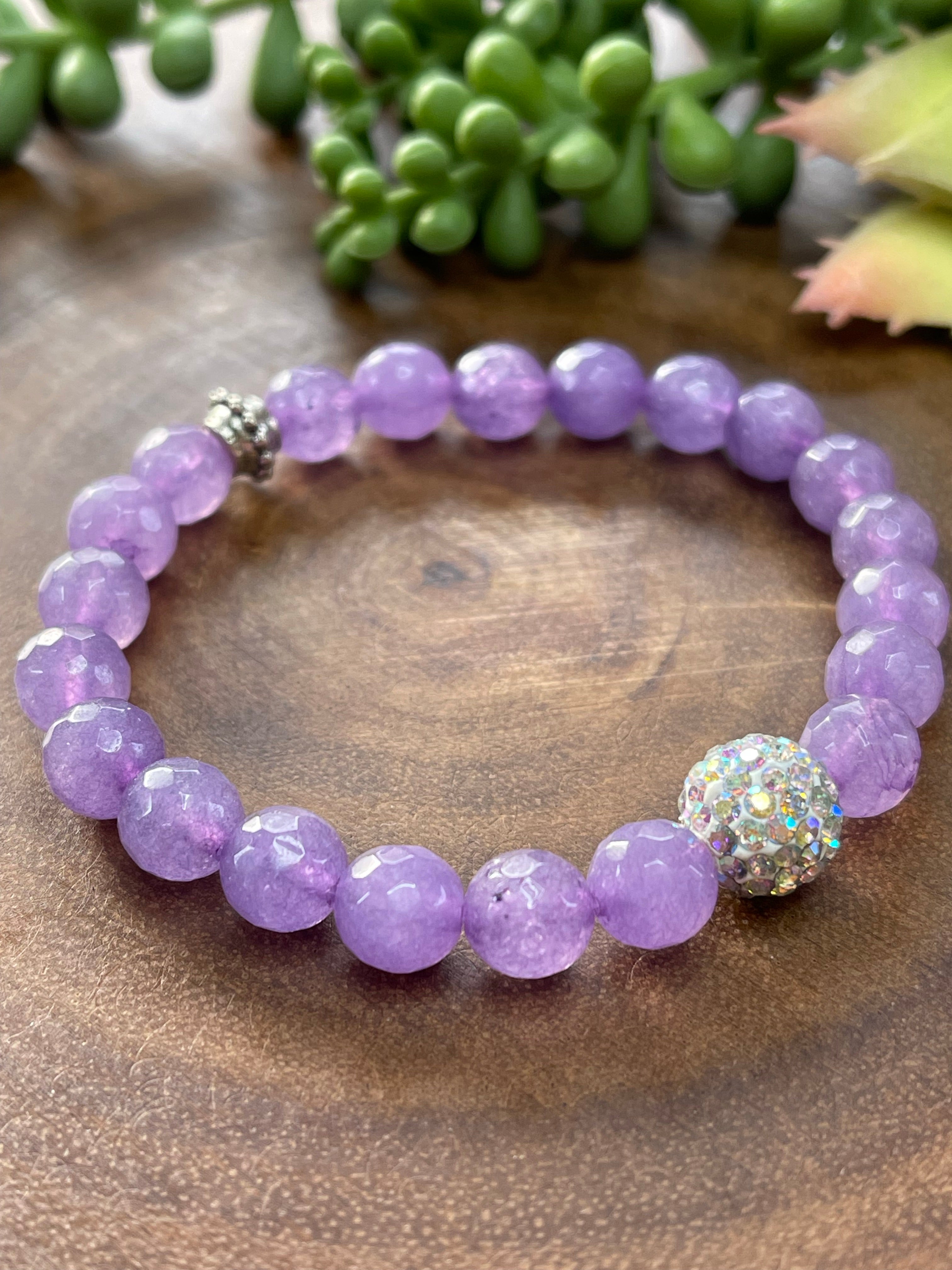 Purple Beaded Bracelet With Snoopy Charm - chamakstore.com