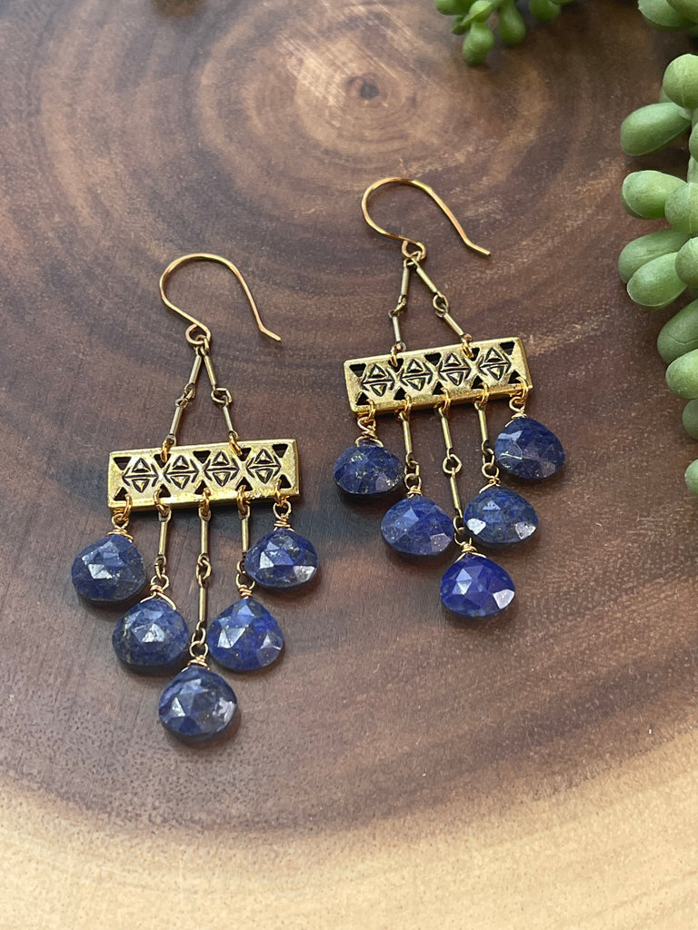 Lapis Lazuli Ethnic Earrings