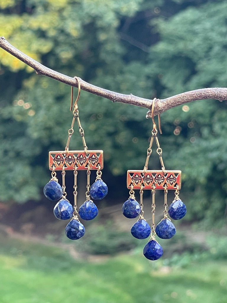 Lapis Lazuli Ethnic Earrings