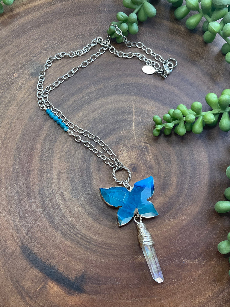 Agate aura pendant deals necklace