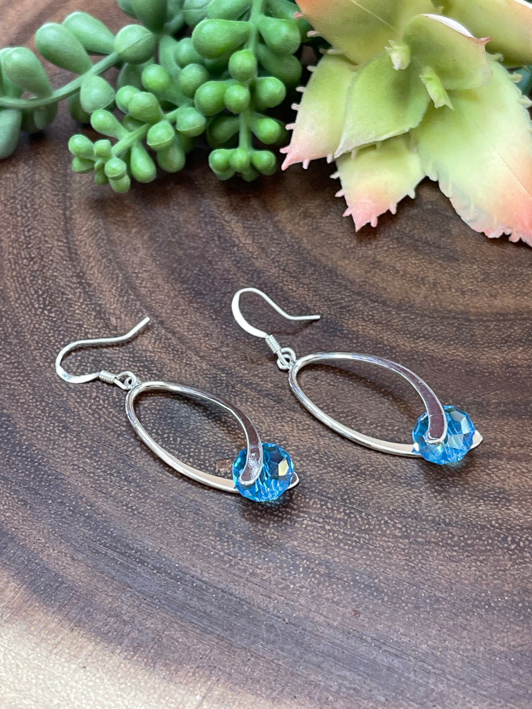 Blue Topaz Crystal Earrings