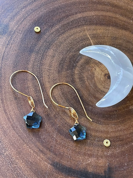 Blue Quartz Star Earrings