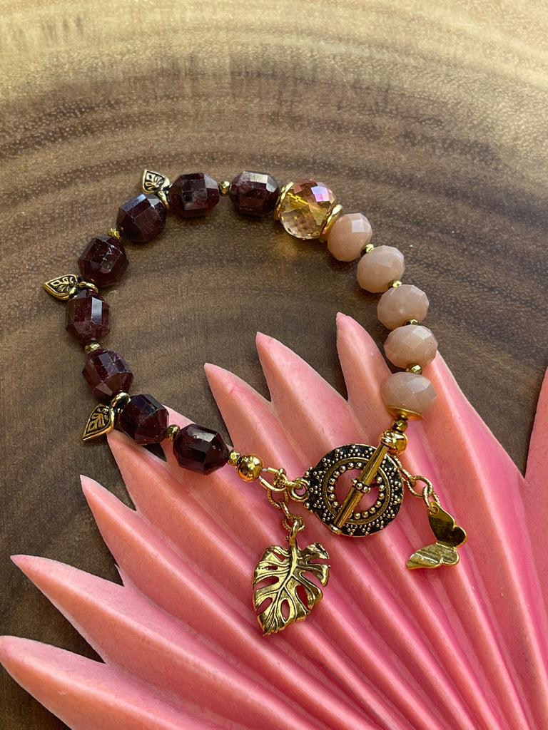 Garnet charm 2025 for bracelet