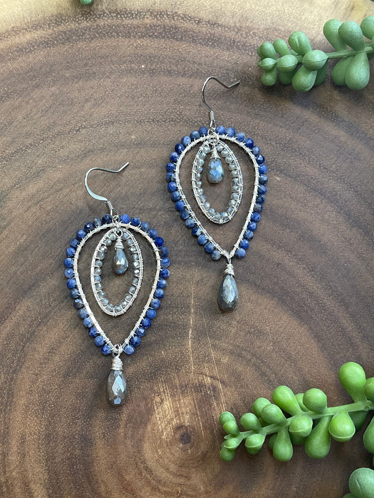 Sodalite and Mystic Labradorite Earrings